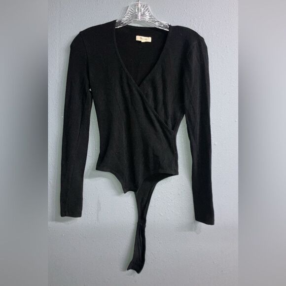 Madewell v-neck faux wrap Long Sleeve Bodysuit XXS - Picture 1 of 2